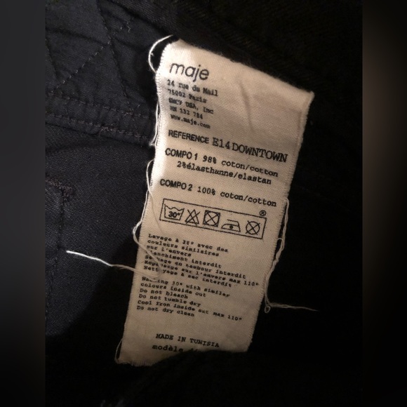 Maje Black Low Rise Anthracite Jeans - Picture 3 of 12